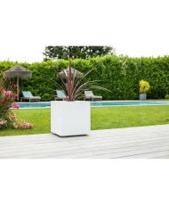 Graphit square pot - 39 x 39 x 43 cm - Capacity 31L - Limed white