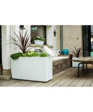 Graphit Jardiniere 99,5 x 39,5 x 60 cm – Fassungsvermögen 116 l – weiß gekalkt