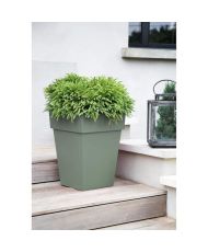 Pot de fleur mi-haut carré - 39 x 39 x 53 cm - 51 L - Vert laurier