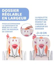 CHICCO Polly 2 High Chair - 4 Wheels fancy chicken
