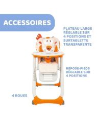 CHICCO Polly 2 High Chair - 4 Wheels fancy chicken