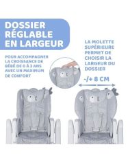 CHICCO Polly 2 Dots Scalable High Chair - Mixed - 0 months to 3 years - Gray