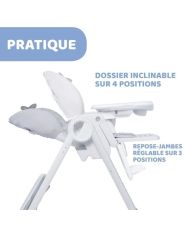 Chaise Haute Évolutive CHICCO Polly 2 Dots - Mixte - 0 mois à 3 ans - Gris