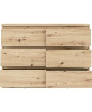 Commode CHELSEA 6 tiroirs - 110 x 42,2 x 79,9 - chêne artisan