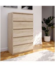 Cassettiera CHELSEA 5 cassetti - 77,2 x 42,2 x 128,1 - rovere sonoma