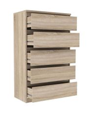 Cassettiera CHELSEA 5 cassetti - 77,2 x 42,2 x 128,1 - rovere sonoma