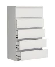 CHELSEA Kommode 5 Schubladen – 77,2 cm – Mattweiß