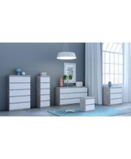 CHELSEA chest of drawers 5 drawers - 41.8 cm - KILOX light concrete look and matt white