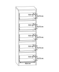 CHELSEA chest of drawers 5 drawers - 41.8 cm - KILOX light concrete look and matt white