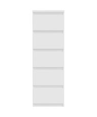 Commode CHELSEA 5 tiroirs - 41,8 x 42,2 x 128,1 cm- blanc mat