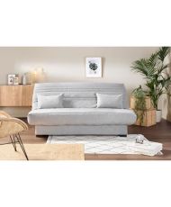 Banquette clic clac 3 places - Matelas 17 cm - Tissu gris clair - 199 x 96 x 103 cm - CHLoe