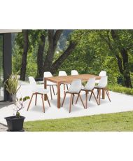 2 PP-Gartenstühle – Weiß – 50 x 55 x 85,5 cm