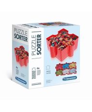 Puzzle sorting box - 6 storage compartments in the shape of a puzzle piece