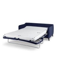 HEXAGONE Canapé convertible couchage express - 3 places - Velours bleu nuit - 182 x 85 x 97 cm - CLYDE