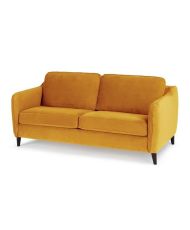 HEXAGONE 3-Sitzer-Sofa – Ockerfarbener Samt – Express Sleeping – 182 x 85 x 97 cm – CLYDE