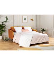 HEXAGONE 3-Sitzer-Sofa – Ockerfarbener Samt – Express Sleeping – 182 x 85 x 97 cm – CLYDE