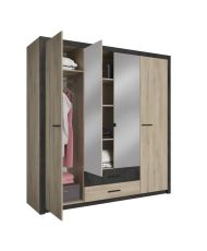 Armoire - chêne Kronberg - 4 portes et 2 tiroirs - Chambre - 198 x 203,1 x 56,6 cm