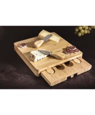 Tabla de cortar + 4 accesorios para queso - 23 x 23 x 3,5 cm