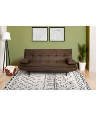 Banquette clic-clac DARIUS - Tissu Marron - 194 x 121 x 83 cm