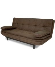 Banquette clic-clac DARIUS - Tissu Marron - 194 x 121 x 83 cm