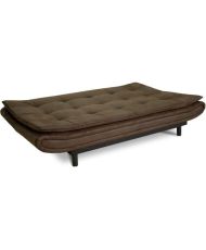 Banquette clic-clac DARIUS - Tissu Marron - 194 x 121 x 83 cm