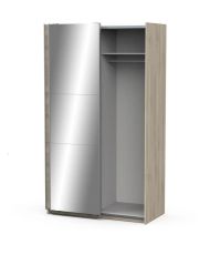 Armoire chêne kronberg - 2 Portes coulissntes + miroir - 116,5 x 59,8 x 203 cm 