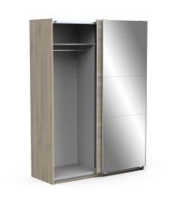 Armoire chêne kronberg - 2 Portes coulissntes + miroir - 148 x 59,8 x 203 cm 