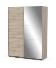  Kronberg oak wardrobe - 2 sliding doors + mirror - 148 x 59.8 x 203 cm