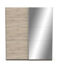 Armoire chêne kronberg - 2 Portes coulissntes + miroir - 178,1 x 59,9 x 203 cm 