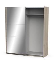 Armoire chêne kronberg - 2 Portes coulissntes + miroir - 178,1 x 59,9 x 203 cm 