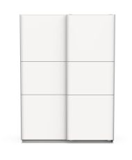  Mattweißer Kleiderschrank – 2 Schiebetüren – 148 x 59,9 x 203 cm