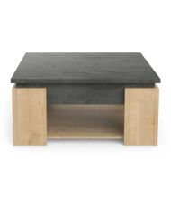  AUSTIN square coffee table - Hamilton oak and Sidewalk - 80 x 80 x 37.2 cm