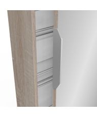 ZAPATERO shoe cabinet - 12 Pairs - oak and black - 1 door with mirror - 50 x 18 x 200 cm - CBA MEUBLES