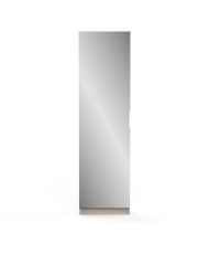 ZAPATERO shoe cabinet - 12 Pairs - oak and black - 1 door with mirror - 50 x 18 x 200 cm - CBA MEUBLES