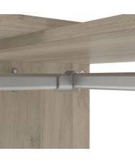 Ausziehbares Eck-Ankleidezimmerset SWING – Eiche Kronberg/Weiß – 203,8 x 43,9 x 218,3 cm