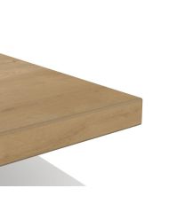  Mesa de centro rectangular ACCESS - 3 Nichos - Roble Hamilton y blanco - 91,8 x 50 x 36 cm