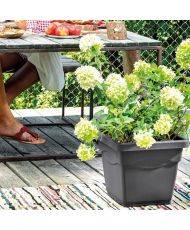 Anthrazitfarbener quadratischer Blumentopf Day R – Farbe Anthrazitgrau – 32 cm