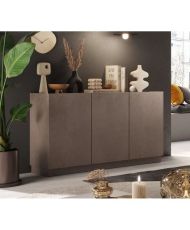 Hohes Sideboard FIRENZE – Bronze und Mercury-Eiche – 3 Türen/Design
