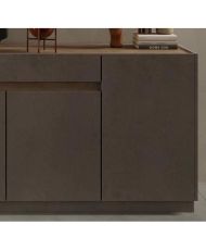 Hohes Sideboard FIRENZE – Bronze und Mercury-Eiche – 4 Türen + 1 Schublade/Design