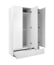 Schrank IMAGE 60B – mattweiß – 3 Türen + 2 Schubladen – 121,6 x 191 x 55 cm