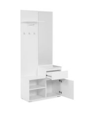 Eingangsschrank mit Kleiderschrank IMAGE – weiß – 1 Tür + 1 Schublade – 85 x 195 x 37 cm