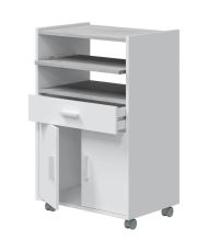TIDY Mikrowellenschrank – Artik betonweiß – 2 Türen + 1 Schublade – 92 x 59 x 40 cm