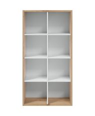 Estantería NOA - Blanco y roble - 8 compartimentos - 137 x 71,5 x 33 cm