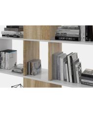 ZIGZAG-Bücherregal – Eiche und Weiß – 3 Ebenen – 145 x 145 x 28 cm