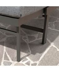 Multifunktions-Gartenbank aus Aluminium mit Kissen – Dunkelgrau