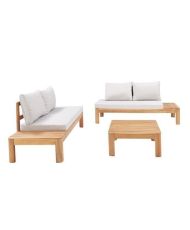 Banquette de jardin en bois d'acacia - Avec coussins - SANA