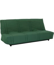 Clic clac 3 places - Tissu coton vert foret - Couchage 125 x 190 cm - 193 x 92 x 93 cm