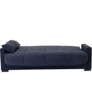 Canapé clic clac 3 places - Bleu - Matelas 14 cm - 223 x 96 x 103 cm - MEGAN