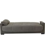 Canapé clic clac 3 places - Taupe - Matelas 17 cm - 223 x 96 x 103 cm - MEGAN