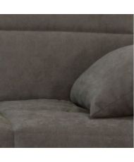 Canapé clic clac 3 places - Taupe - Matelas 17 cm - 223 x 96 x 103 cm - MEGAN